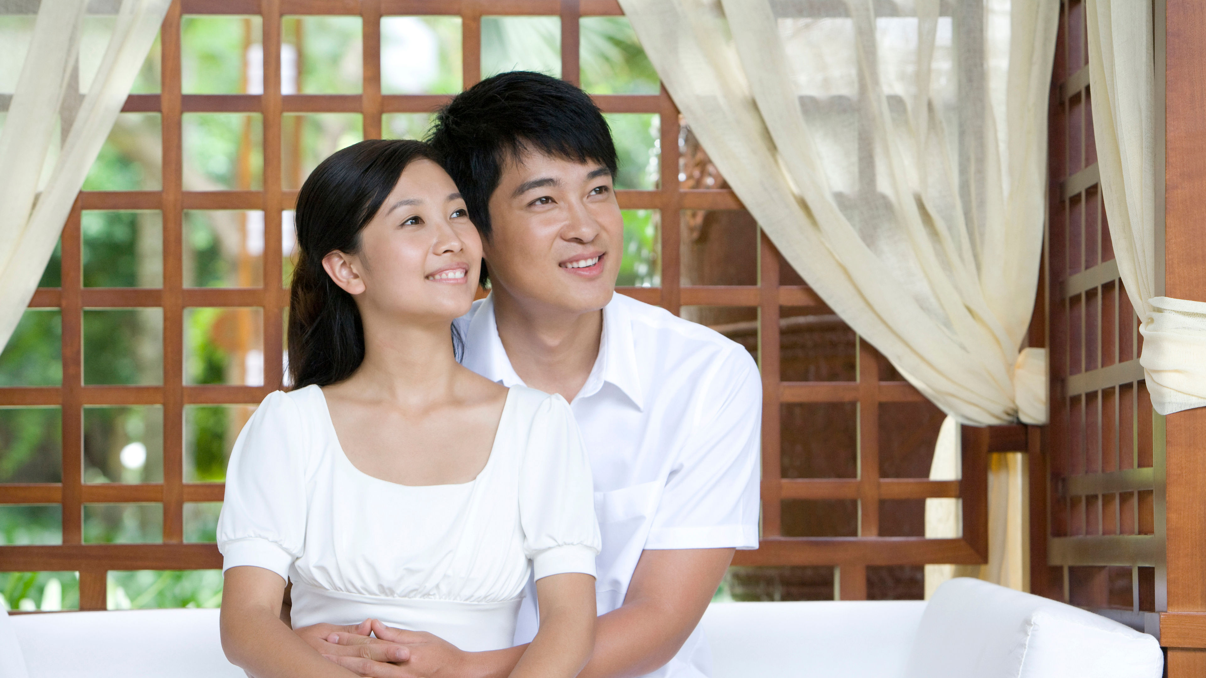 Romantic couple in hotel